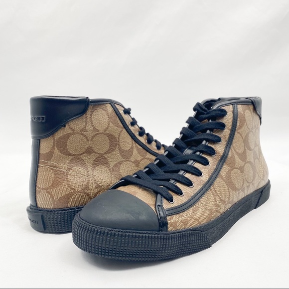 COACH Classic Signature Monogram Hi-Top Sneakers - Picture 2 of 16